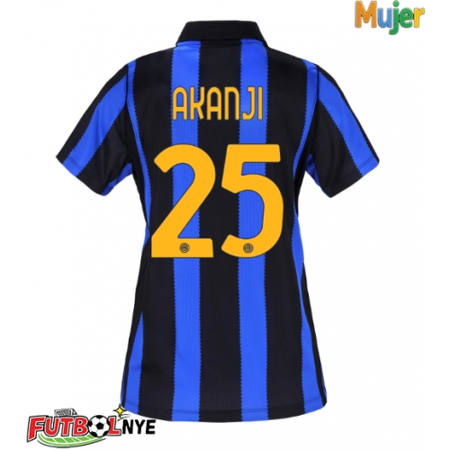 Camiseta Inter Milan Manuel Akanji #25 Primera Equipación para mujer 2026-27 manga corta